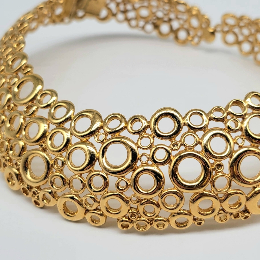 Vintage Givenchy RARE Geometric Circle Bubble Choker Hinged Statement Collar - Picture 8 of 12